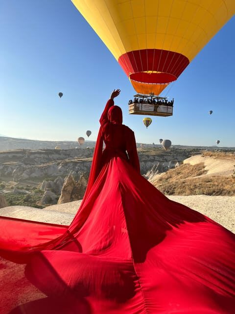 Cappadocia: Private Outdoor Photoshoot at Sunrise w/Transfer - The free flying dress: the real confidence boost