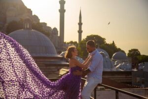 Flying Dress Photography on an Iconic Rooftop in Istanbul - The Süleymaniye Mosque rooftop moment (and why it’s so photogenic)