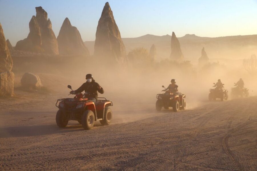 From Ürgüp/Göreme: Cappadocia Sunrise or Sunset Quad Tour - Getting ready: pickup, instructor coaching, and what no license means for you