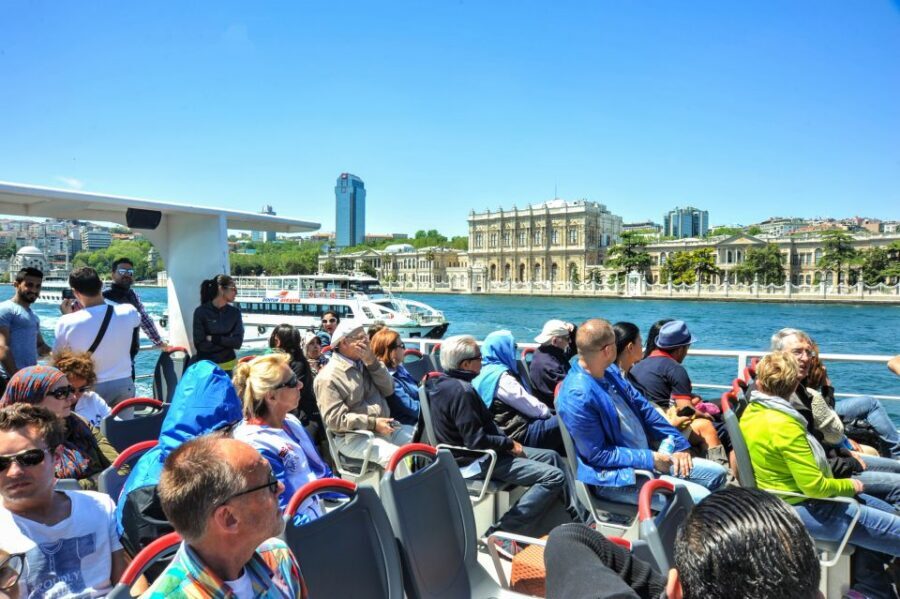 Istanbul: Bosphorus Cruise w/Audio Guide and Sunset Option - The boat setup: indoor area plus decks for photos