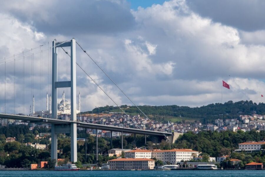 Istanbul: Sunset or Day Small-Group Yacht Cruise with Snacks - The Bosphorus Bridge segment: where Istanbul turns into a map